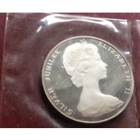 Большая! Серебро 0.925! Бермуды 25 долларов, 1977 25 лет правлению Королевы Елизаветы II