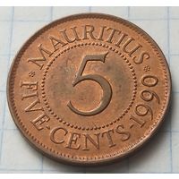 Маврикий 5 центов, 1990      ( 6-7-5 )