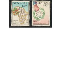 Сенегал-1990 (Мих.1093-1094) ,  ** , Почта, Карта(полная серия)