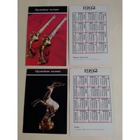 Карманные календарики. Оружейная палата .1992 год