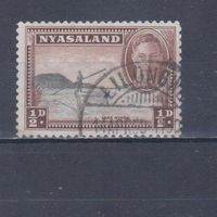 [2057] Британские колонии. Ньясаленд 1945. Георг VI.Лодка.Озеро Ньяса. Гашеная марка.