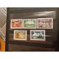 1932 Латвия Мих 193А-197А почтово-благотворительные полная серия в пользу фонда милиции клей лёгкие наклейки маленький тираж (2-12)