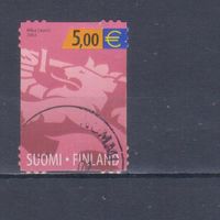 [658] Финляндия 2002. Герб. Высокий номинал. Гашеная марка. Кат.гаш.10 е.