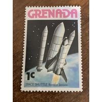 Гренада 1978. Ракетоноситель. Space Shuttle booster jettison. Марка из серии