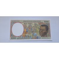 Конго Республика 1000 франков 2000 года UNC(Центральноафриканский франк КФА)