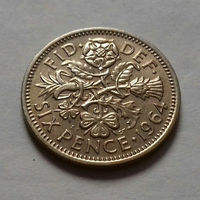 6 пенсов, Великобритания 1964 г.