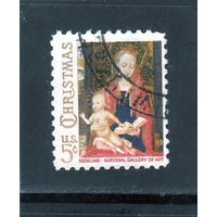 США. Ми-912.Мадонна с младенцем, Ганс Мемлинг. Серия: Рождество 1966 года.