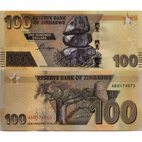 Зимбабве 100 Долларов 2020 UNC П1-162
