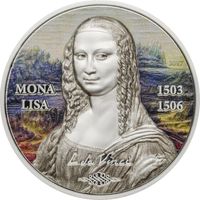 Палау 5 долларов 2017г. Первая монета серии Арт Возрождение: "Мона Лиза". Монета в капсуле; подарочном футляре; номерной сертификат; коробка. СЕРЕБРО 31,135гр.(1 oz).