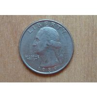 США - 25 центов (квотер) - 1989