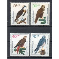 Хищные птицы Германия 1973 год серия из 4-х марок