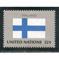 США. ООН Нью Йорк. Флаг Финляндии