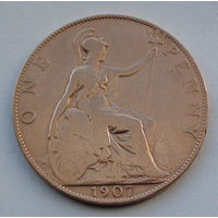 Великобритания 1 пенни. 1907