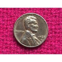 США 1 цент 1968 г. D