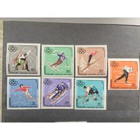 Монголия 1968 год. X Зимние Олимпийские игры в Гренобле (серия из 7 марок)