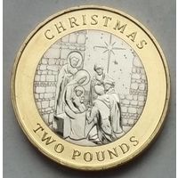 Гибралтар 2 фунта 2022 г. Рождество. В холдере