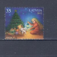 [284] Латвия 2012. Новый Год. Гашеная марка.