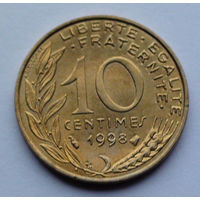 Франция 10 сантимов. 1998