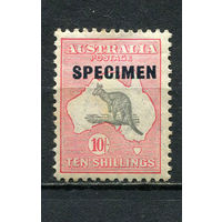Австралия - 1931/1936 - Кенгуру 10Sh. Марка-образец - 1 марка. MH.  (LOT AS20)