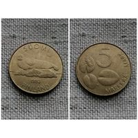Финляндия 5 марок 1993/фауна/ Нерпа