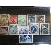 Лот гашенных марок Польши, есть полные серии