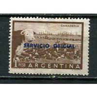 Аргентина - 1955/1960 - Надпечатка SERVICIO OFICIAL на 1Р. Dienstmarken - (есть тонкое место) - [Mi.81IId] - 1 марка. MH.  (Лот 5Fe)-T25P13