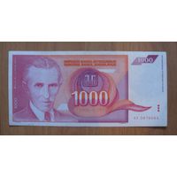 Югославия. 1 000 динаров (образца 1992 года, P114)