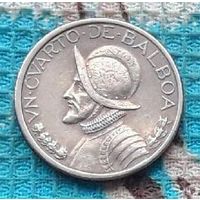 Панама 1/4 бальбоа (25 сентесимо) 2001 года. Конкистадор. Инвестируй выгодно в монеты планеты!