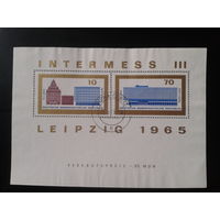 ГДР 1965 Фил. выставка в Лейпциге Блок Михель-6,0 евро гаш