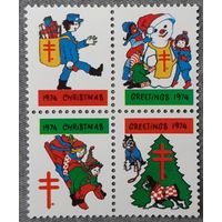 1974 - Непочтовые рождественские марки красного креста  -США