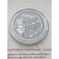 Стрелец (Sagittarius), 20 рублей, серебро. Зодиакальный Гороскоп. В оригинальном футляре
