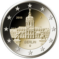 2 евро 2018 Германия J Берлин UNC из ролла