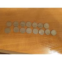 15 монет по 10 копеек 1961,1971, 1974, 1976, 1977, 1979,1980,1982, 1983,1984,1985,1987, 1989,1990