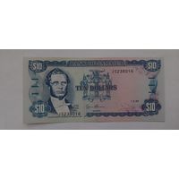 Ямайка 10 долларов 1994 года UNC