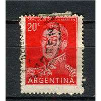 Аргентина - 1954/1959 - Генерал Хосе де Сан-Мартин 20С - [Mi.620] - 1 марка. Гашеная.  (Лот 26BZ)