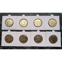 Распродажа с 1 рубля!!! Польша 2 злотых (Польские путешественники) (НАБОР 8 монет) 2001-2011 гг. UNC