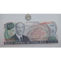 Werty71 Коста-Рика 100 колон 1993 UNC банкнота