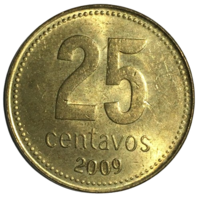 Аргентина 25 сентаво, 2009