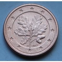 Германия, 1 евроцент 2002 г. D