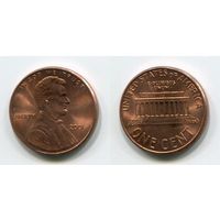США. 1 цент (2001, UNC)