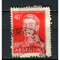 Аргентина - 1954/1959 - Генерал Хосе де Сан-Мартин 40С - [Mi.621] - 1 марка. Гашеная.  (Лот 27BZ)