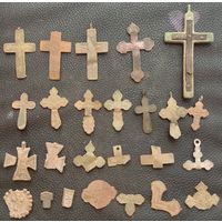 Крестики старинные, части крестиков