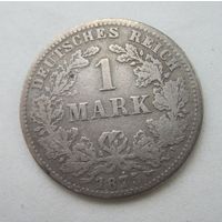Германия 1 марка 1875 J  серебро  .24-71