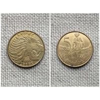 Эфиопия 5 центов/сантимов 2004/лев//FA
