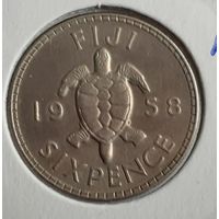 Фиджи 6 пенсов, 1958