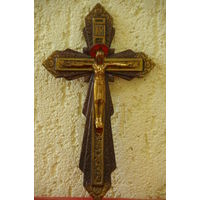 Крест , распятие латунное  ( 12,8 х 22 )