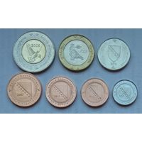 Босния и Герцеговина 5, 10, 20, 50 феннингов, 1, 2, 5 марок 2007 - 2008 - 2009 - 2013 гг. Комплект 7 шт.