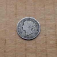 Канада, 5 центов 188? г., серебро, королева Виктория (1837-1901)