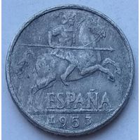 Испания 10 сентимо 1953 г.
