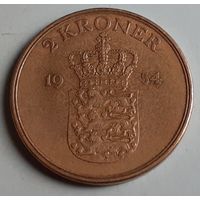 Дания 2 кроны, 1954 (1-7-100)